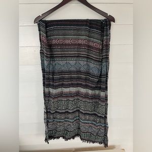 3/25 Multicolor Striped Patterned Maurice’s Scarf with Fringe